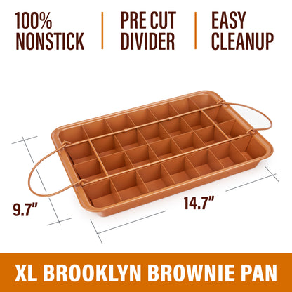 Gotham Steel Brooklyn Brownie - XL Baking Pan with 24 Dividers