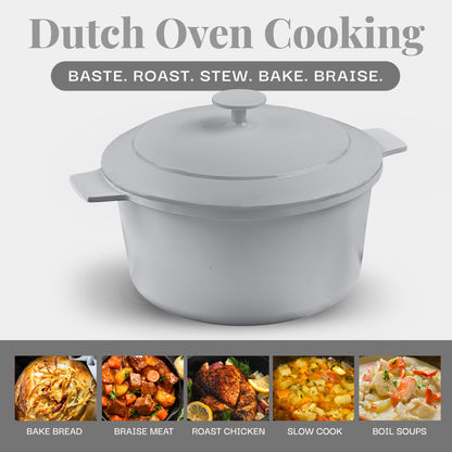 5 Qt Dutch Oven Pot with Lid, Nonstick Ceramic Stock Pot, 10-in-1 Cooking Pot for Bread Baking, Stovetop, Oven, and Dishwasher Safe, 100% Toxin-Free