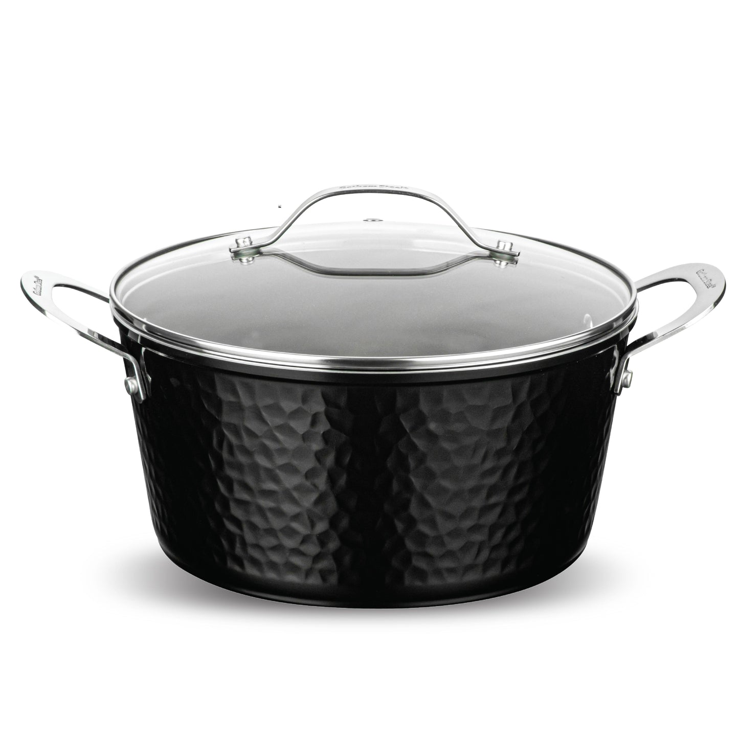 Gotham Steel Hammered 5 Qt Stock Pot with Lid - Black