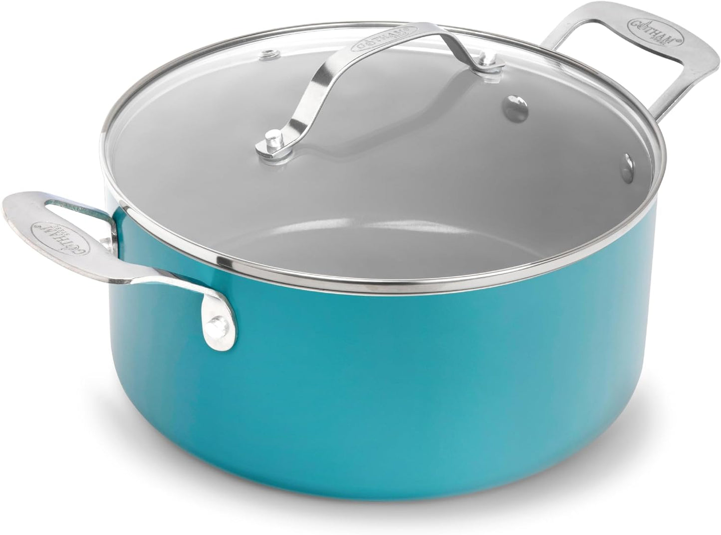 5 QT. Stock Pot with Lid in Aqua Blue