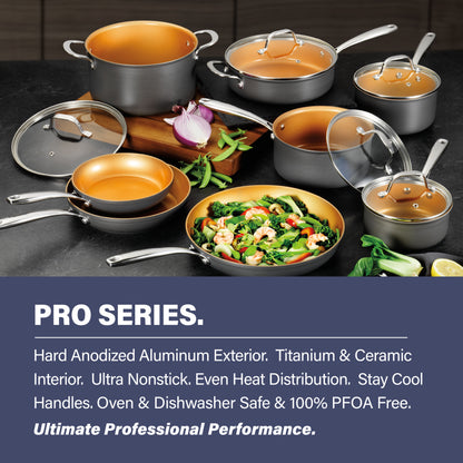 Gotham Steel Pro Hard Anodized 13-Piece Cookware Set